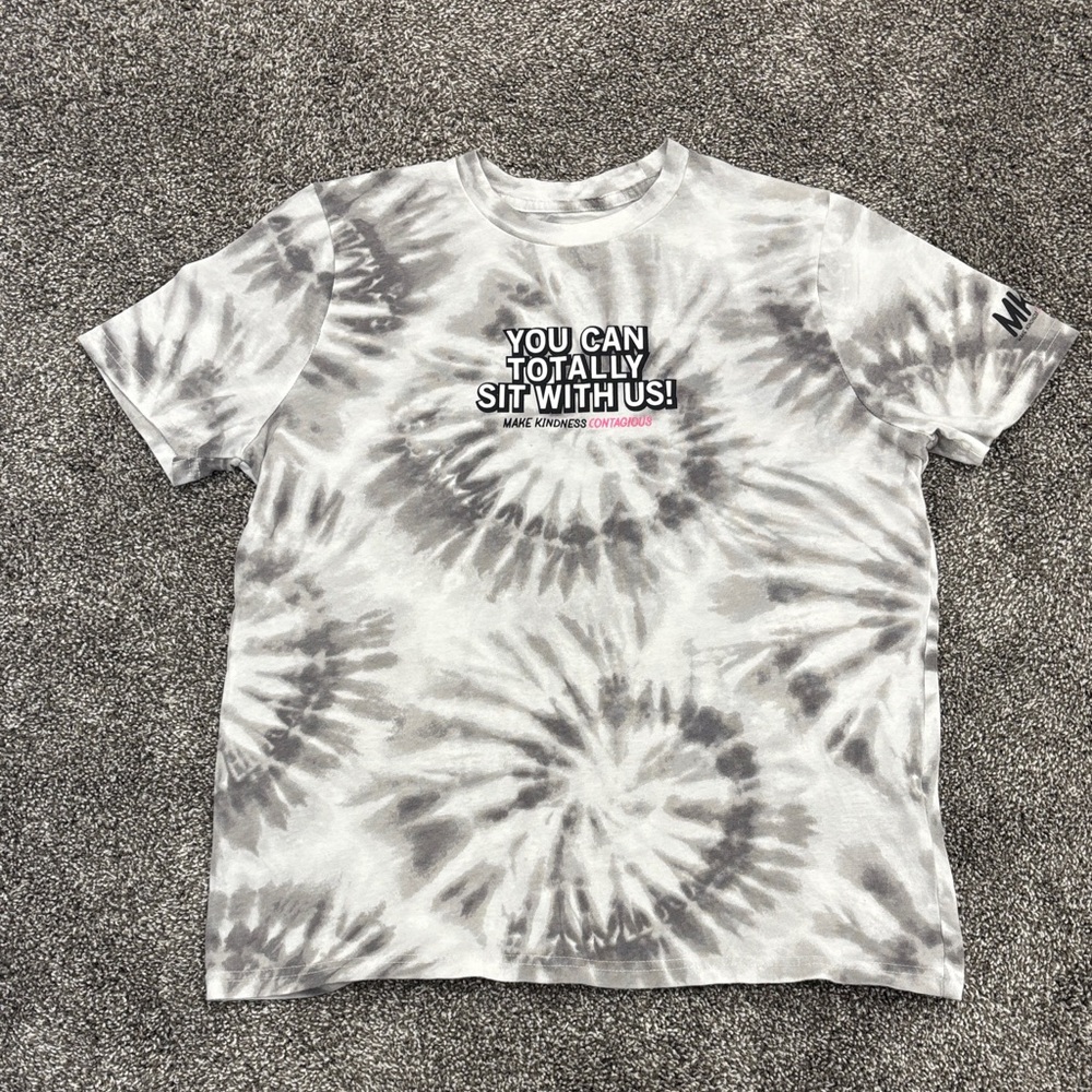 Abercrombie Kids Gray Tie-Dye Tee with Slogan